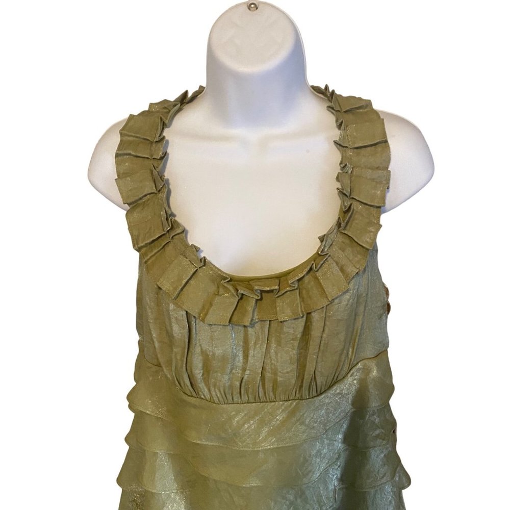 New Directions green ruffle lined size 16 dress - Picture 6 of 7